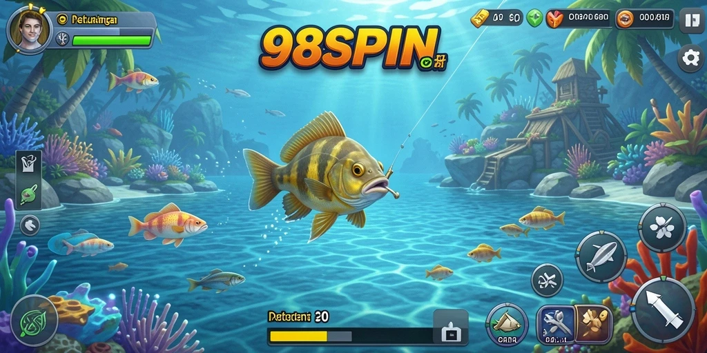 Tangkapan ikan yang beragam dalam gameplay 98SPIN.