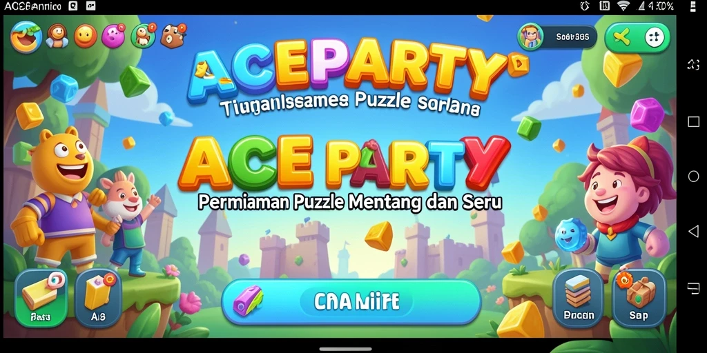 Visual gameplay ACEPARTY yang penuh warna dan menantang puzzle.