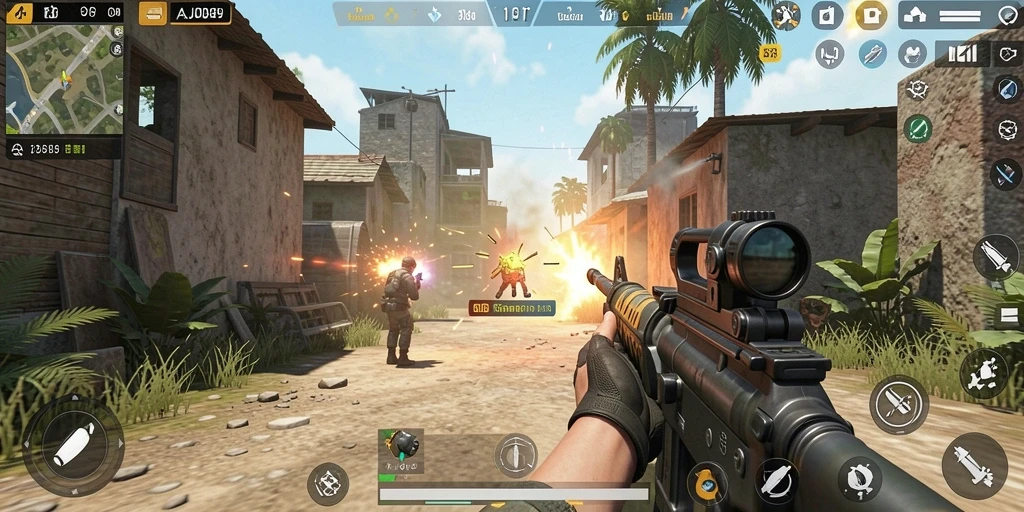 Tampilan gameplay penuh aksi di AJO89 yang menegangkan.