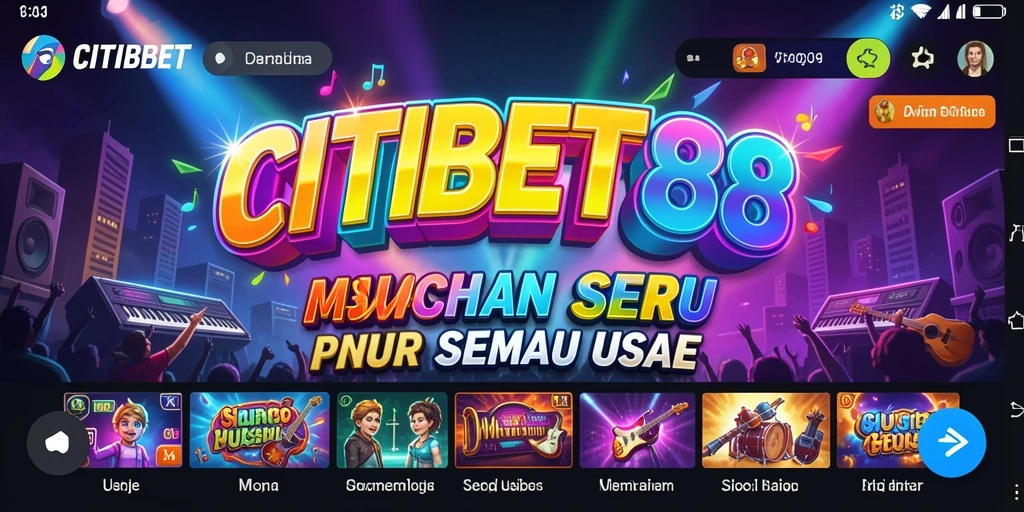 Tampilan menarik dari gameplay CITIBET88 yang penuh musik.