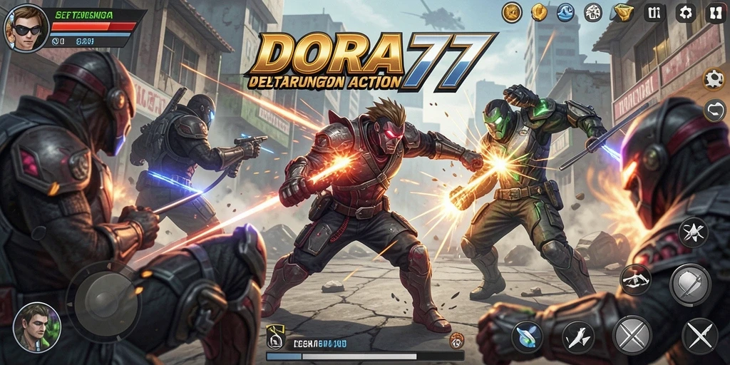 Tangkapan layar DORA77 menunjukkan pertarungan penuh aksi yang mendebarkan.
