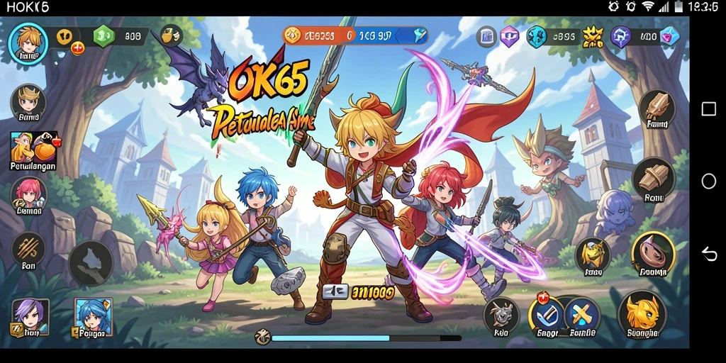 Tangkapan layar HOKI65 menunjukkan aksi pertarungan karakter anime.