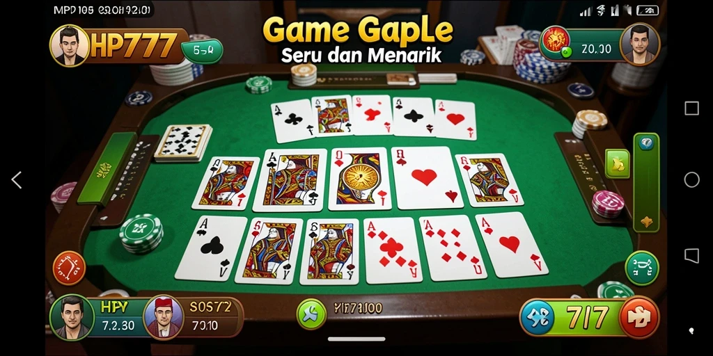 Tampilan gameplay Gaple yang seru dan interaktif pada HP777.
