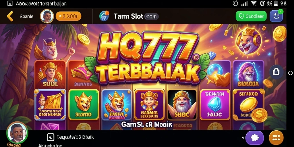 Tampilan gameplay Slot HQ777 yang menarik dan penuh warna.