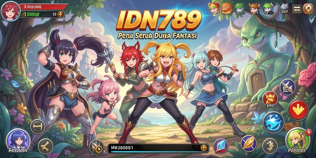 Tampilan aktivitas menyerang dalam permainan Anime IDN789.