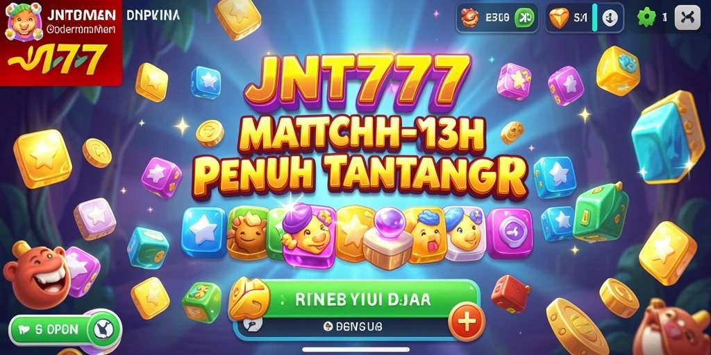 Tampilan gameplay seru di JNT777 dengan permata yang berwarna-warni.