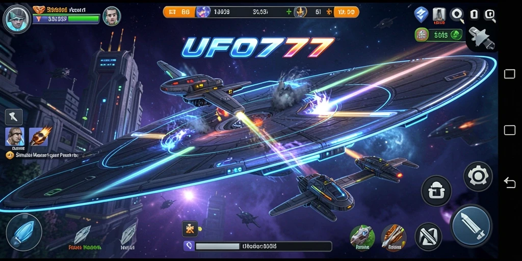 Screenshot gameplay UFO777 menunjukkan petualangan luar angkasa yang mendebarkan.
