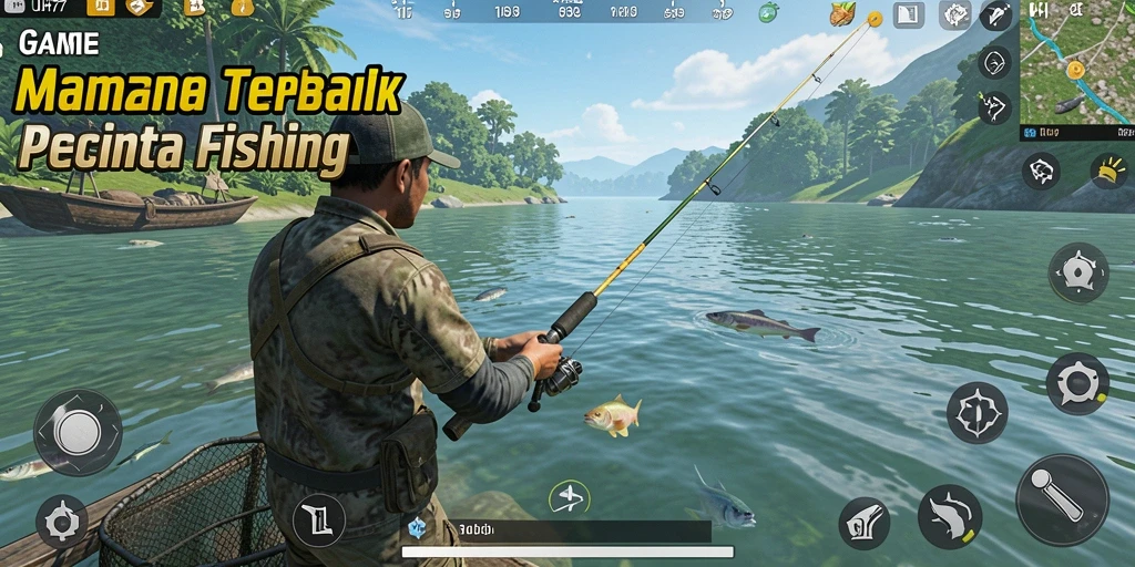 Screenshot UH77 menampilkan gameplay memancing yang seru dan interaktif.